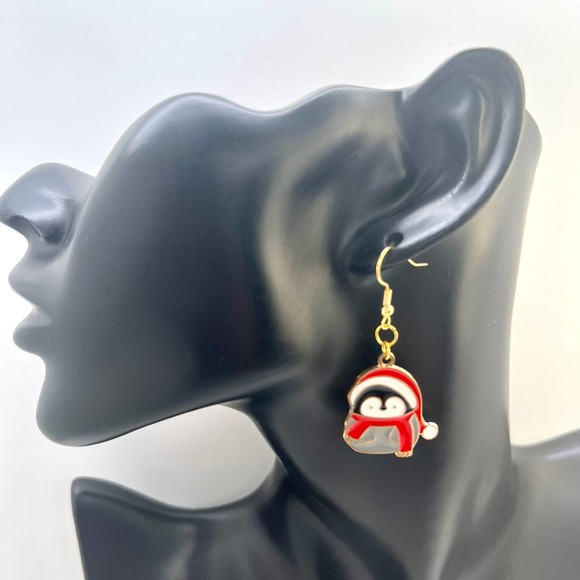Christmas Earrings - Penguin Earrings - Reindeer Earrings - Santa Hat Earrings - Picture 10 of 10